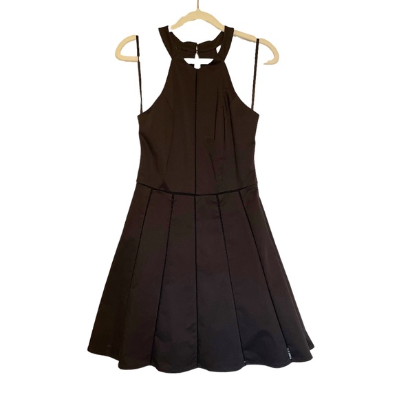 Parker Phillip Halter Fit & Flare Black Mini Dress Size S - Picture 1 of 5